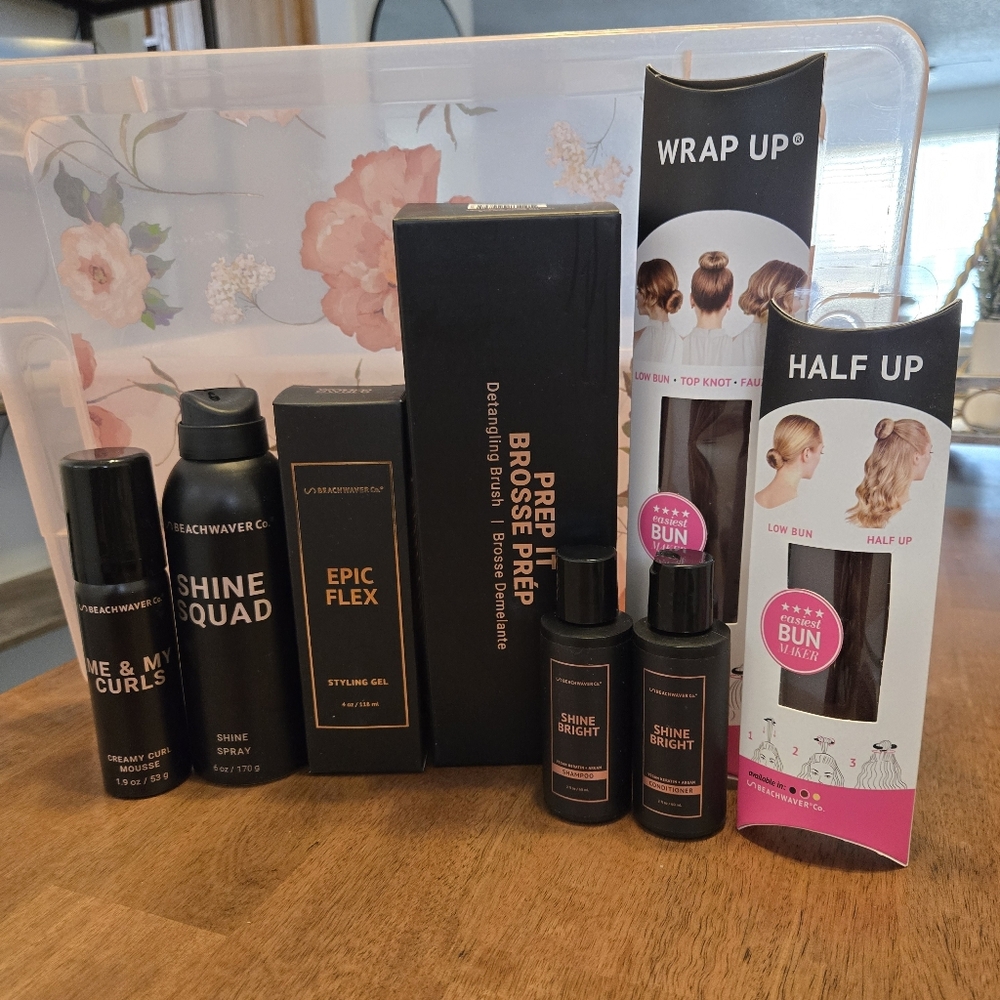 Hair Styling Product Set with Shine Spray and Styling Gel